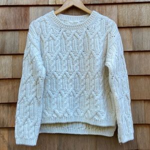 Nili Lotan 100% merino wool cable knit fisherman’s sweater XS